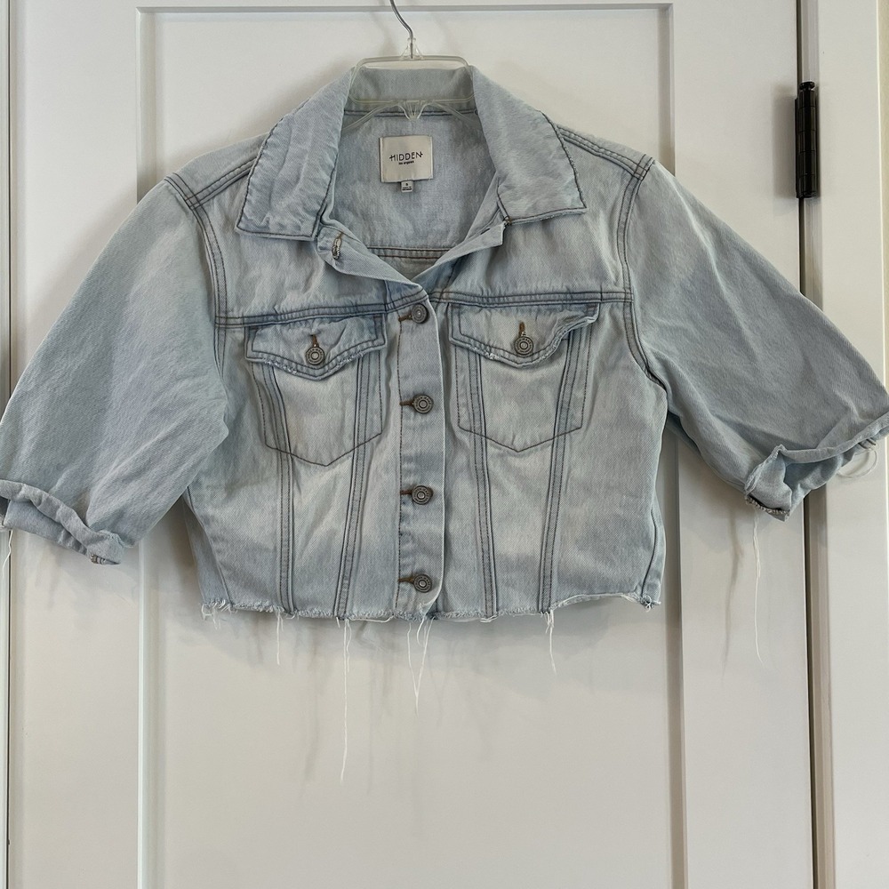 HIDDEN‎ Los Angeles Raw Edge Jean Denim Trucker Chore Country Jacket S Cowgirl